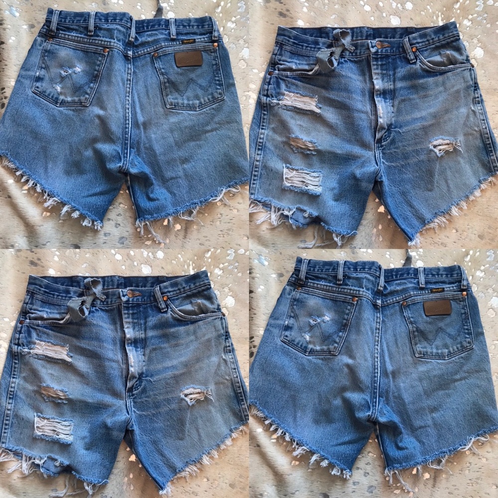 Distressed Denim Jean Shorts